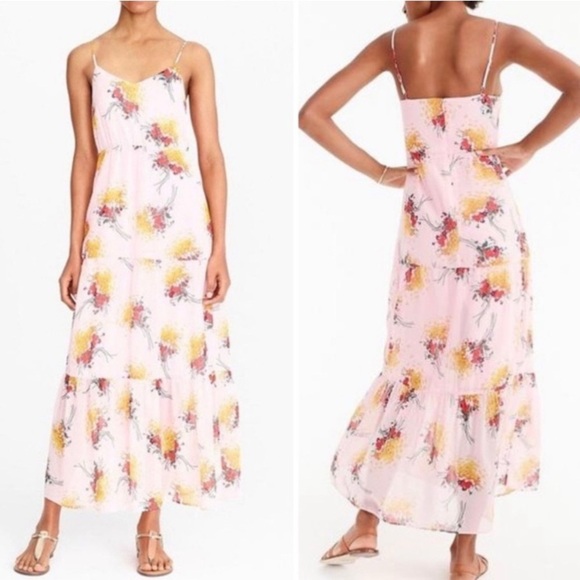 J. CREW MERCANTILE Floral Tiered Maxi Dress Sunburst Bouquet Size 12 - Picture 3 of 10
